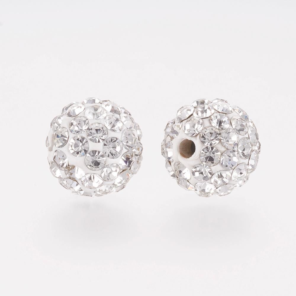 Strasspärlor, Polymerlera, Crystal, 10mm