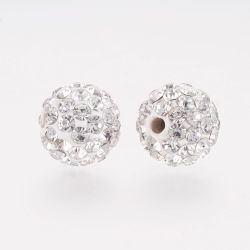 Strasspärlor, Polymerlera, Crystal, 10mm