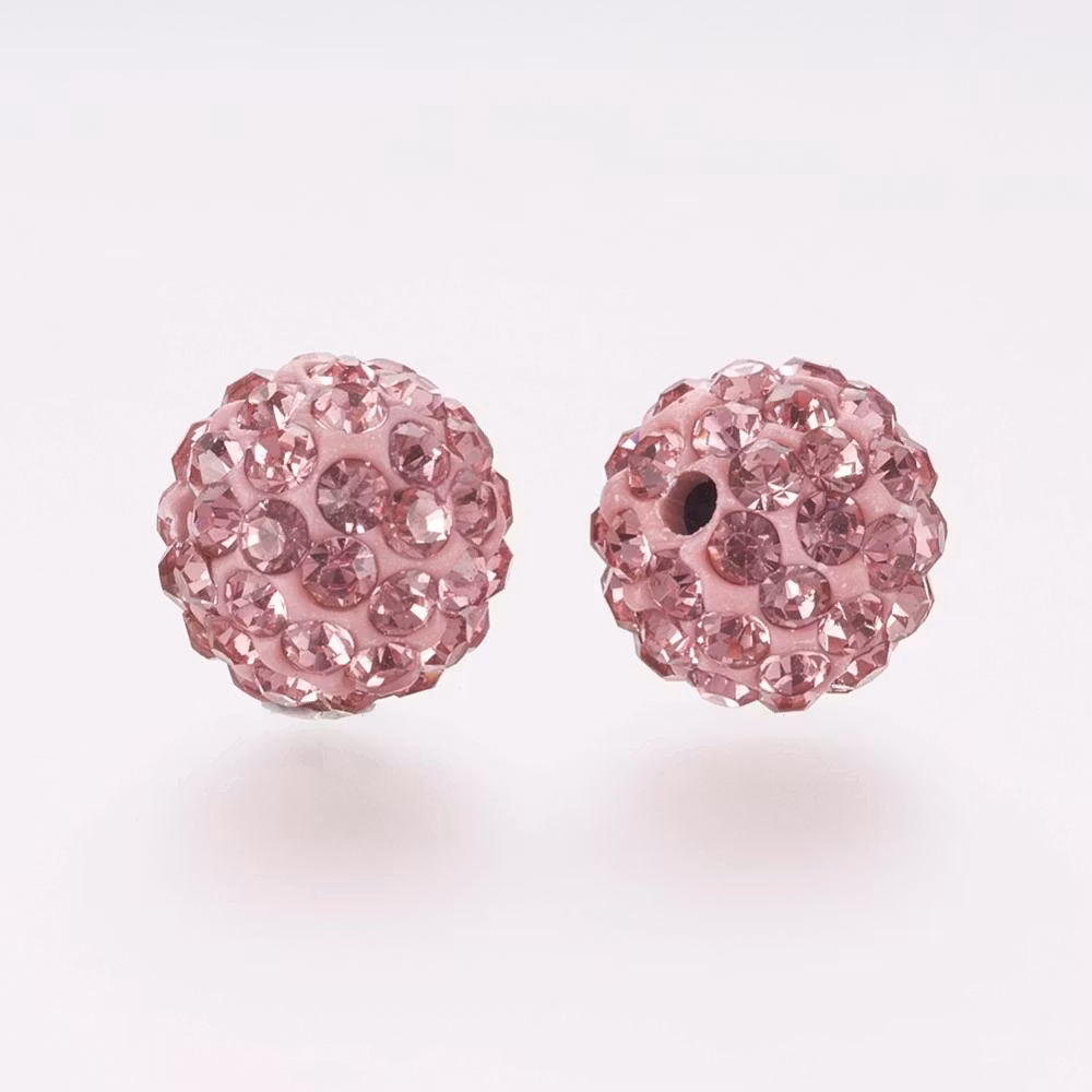 Strasspärlor, Polymerlera, Light Rose, 10mm