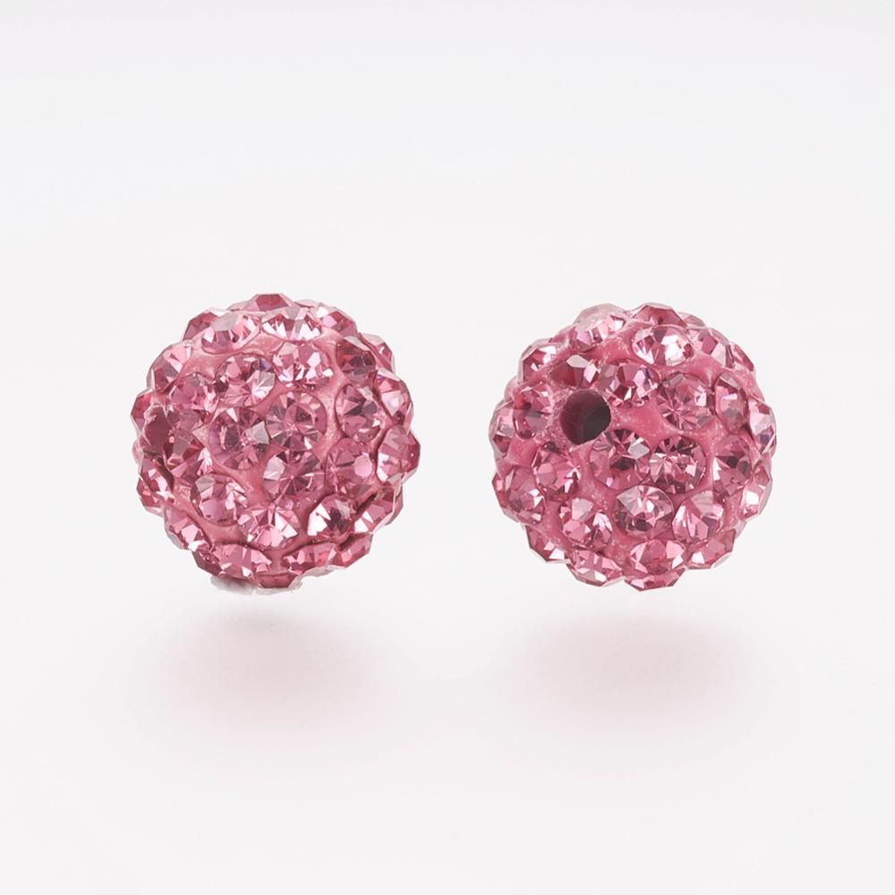 Strasspärlor, Polymerlera, Rose, 10mm