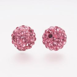Strasspärlor, Polymerlera, Rose, 10mm