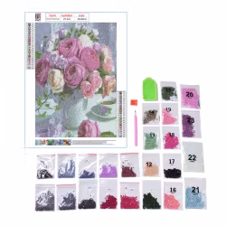 Diamond Painting Canvas, Blommor, Medium Orchid, 30x40cm