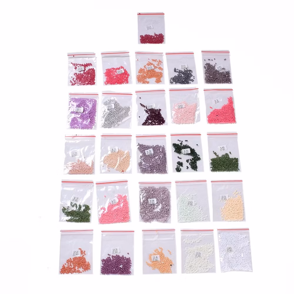 Diamond Painting Canvas, Blommor, Pink, 30x40cm