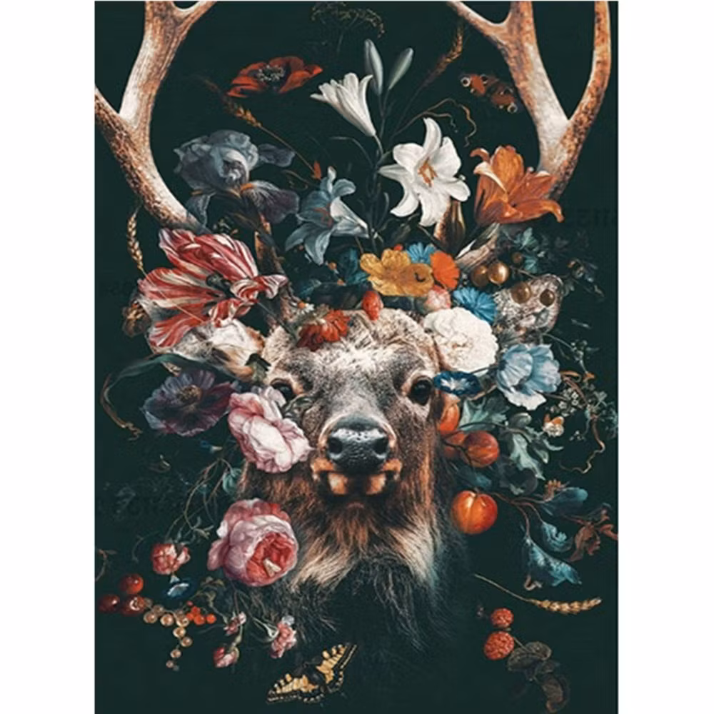 Diamond Painting Canvas, Älg, 20x30cm
