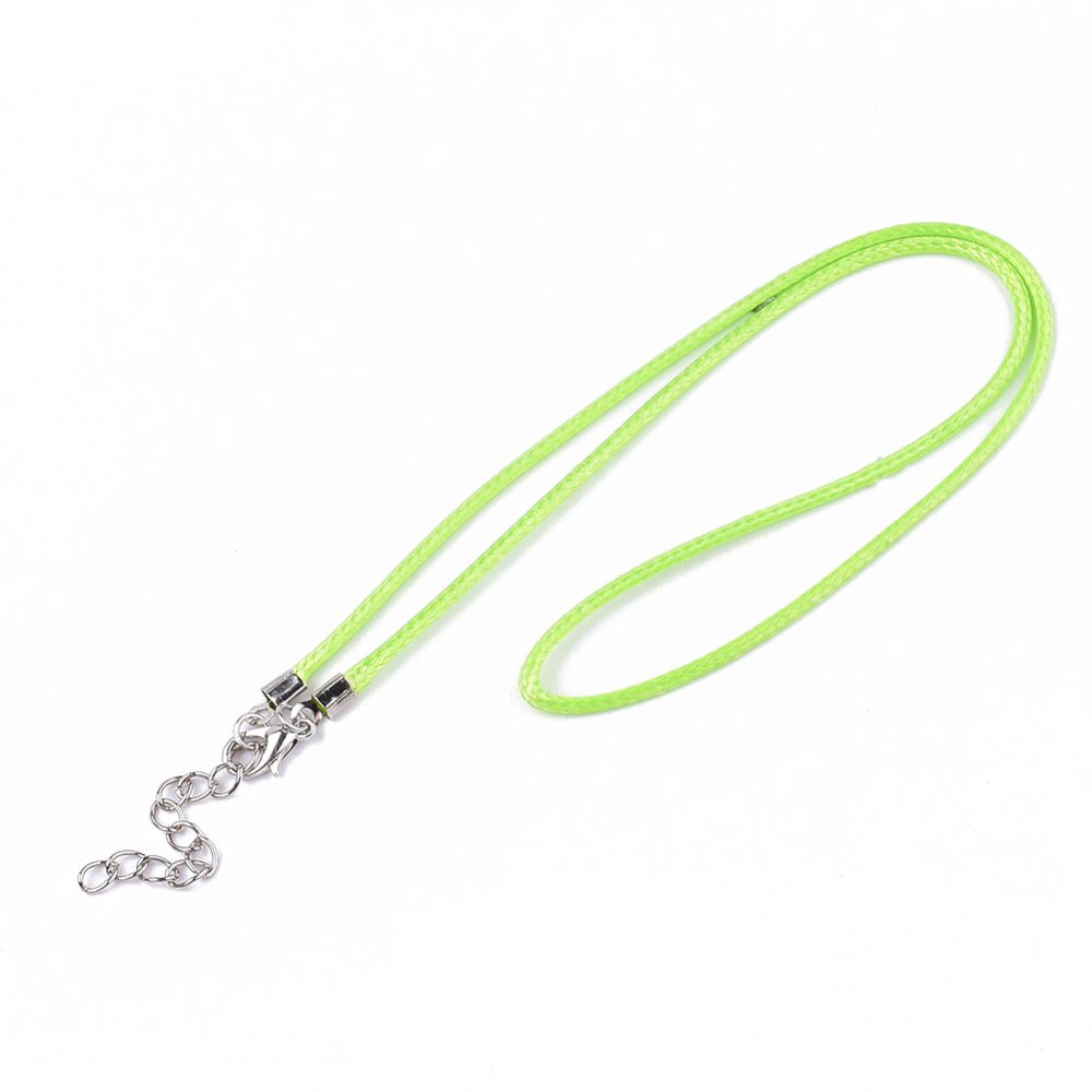 Halsband, Vaxad bomullstråd, 46 cm, 5st, Green Yellow