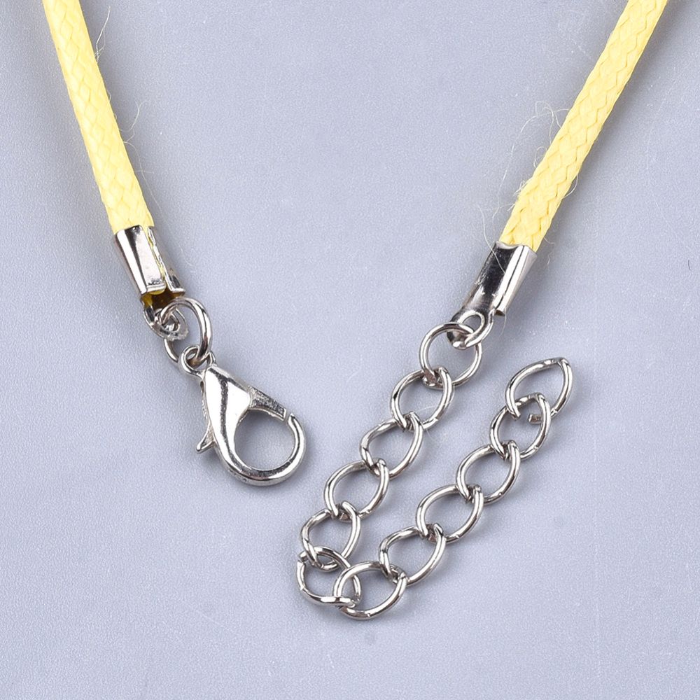 Halsband, Vaxad bomullstråd, 46 cm, 5st, Yellow
