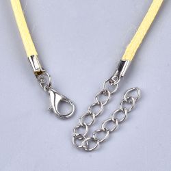 Halsband, Vaxad bomullstråd, 46 cm, 5st, Yellow