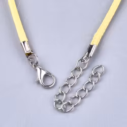 Halsband, Vaxad bomullstråd, 46 cm, 5st, Yellow