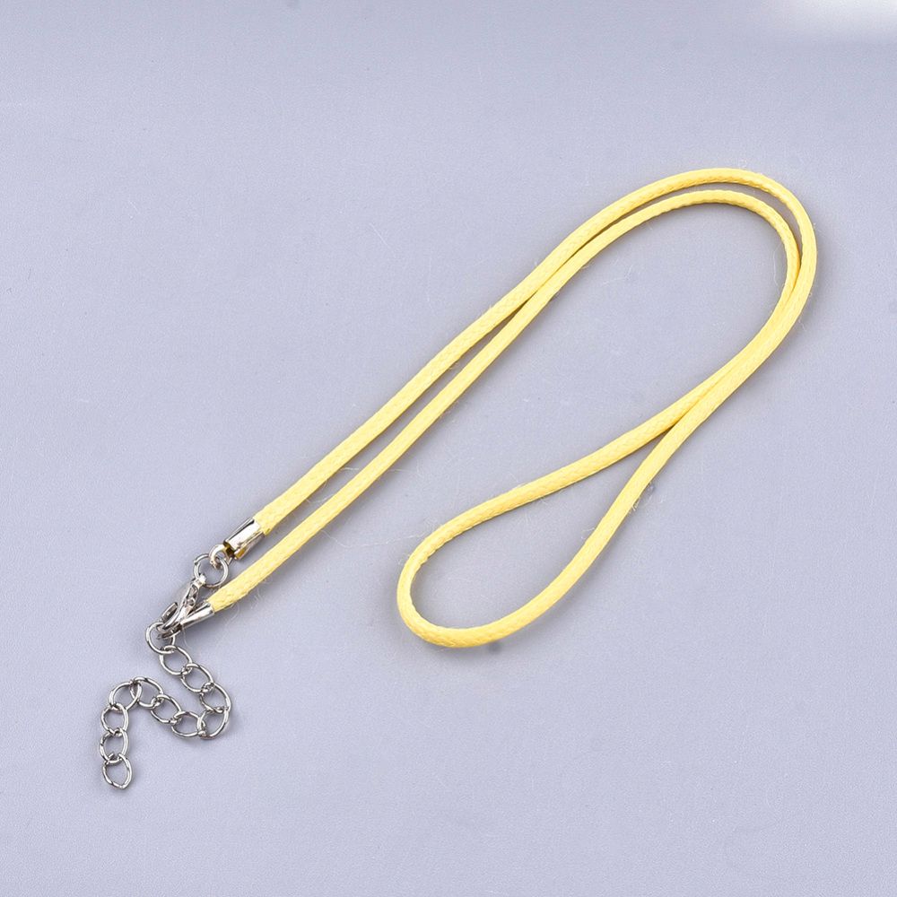 Halsband, Vaxad bomullstråd, 46 cm, 5st, Yellow