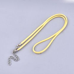 Halsband, Vaxad bomullstråd, 46 cm, 5st, Yellow