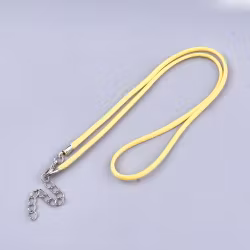 Halsband, Vaxad bomullstråd, 46 cm, 5st, Yellow