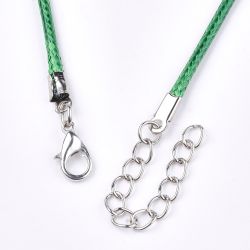 Halsband, Vaxad bomullstråd, 46 cm, 5st, Green