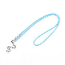 Halsband, Vaxad bomullstråd, 46 cm, 5st, Light Sky Blue