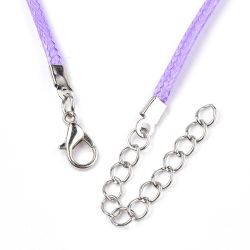 Halsband, Vaxad bomullstråd, 46 cm, 5st, Lilac