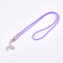 Halsband, Vaxad bomullstråd, 46 cm, 5st, Lilac