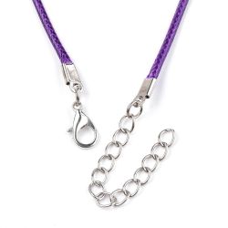 Halsband, Vaxad bomullstråd, 46 cm, 5st, Dark Violet