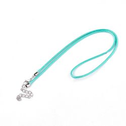 Halsband, Vaxad bomullstråd, 46 cm, 5st, Dark Turquoise