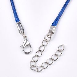 Halsband, Vaxad bomullstråd, 46 cm, 5st, Dark Blue