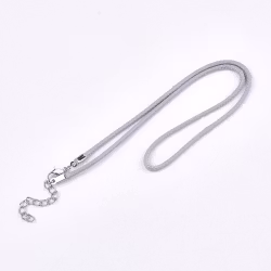 Halsband, Vaxad bomullstråd, 46 cm, 5st, Light Grey