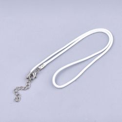 Halsband, Vaxad bomullstråd, 46 cm, 5st, White