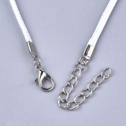 Halsband, Vaxad bomullstråd, 46 cm, 5st, White