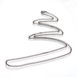Halsbandkedja, 45cm, 2st, Gunmetal, 3x0,8mm