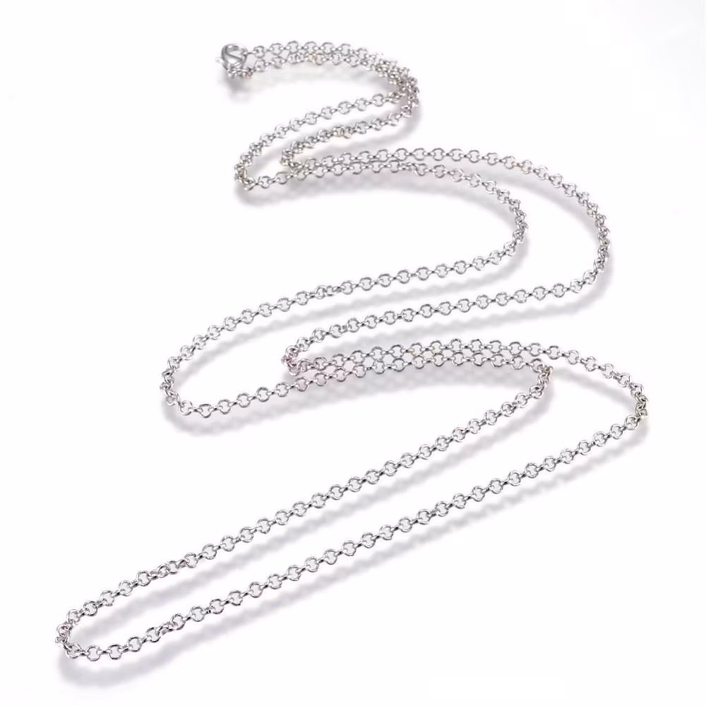Halsbandkedja, 45cm, 2st, Platina, 3x0,8mm