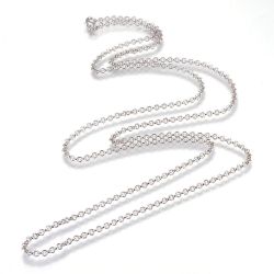 Halsbandkedja, 45cm, 2st, Platina, 3x0,8mm