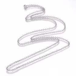 Halsbandkedja, 45cm, 2st, Platina, 3x0,8mm