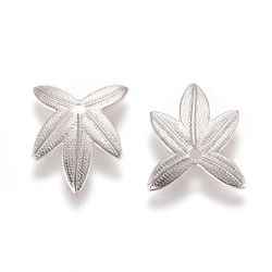 Lövberlocker, Mässing, 10st, Silver