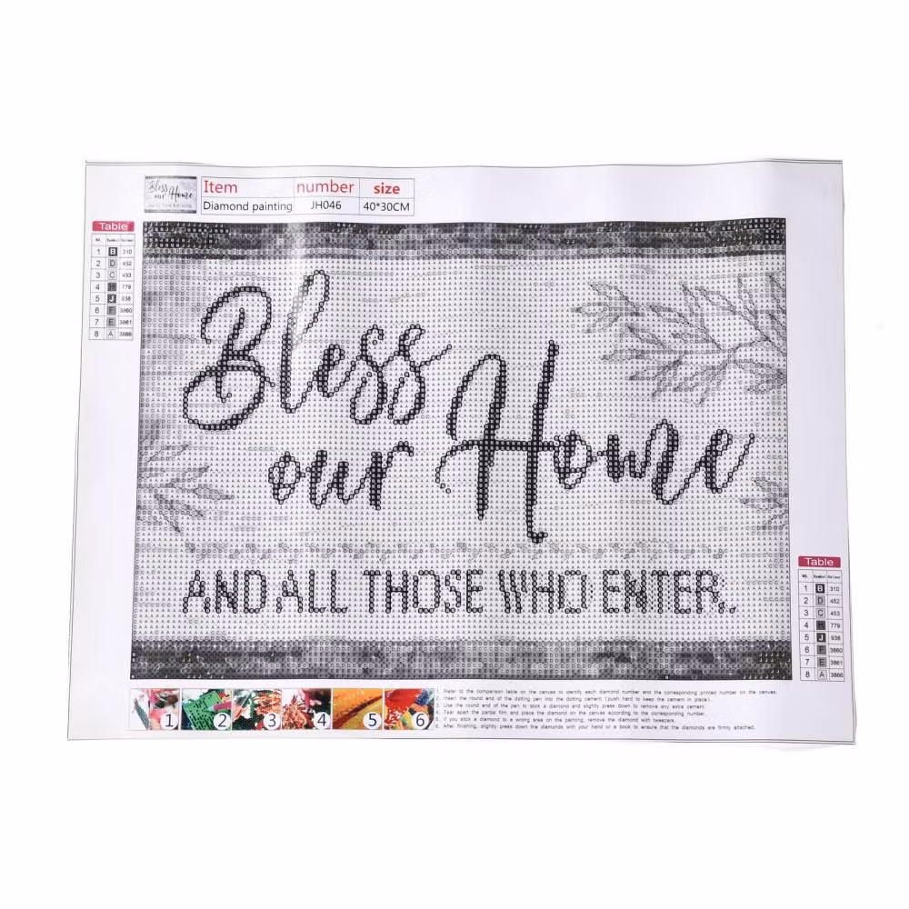 Diamond Painting Canvas, Bless our Home AND ALL THOSE WHO ENTER, 30x40cm
