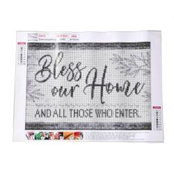 Diamond Painting Canvas, Bless our Home AND ALL THOSE WHO ENTER, 30x40cm