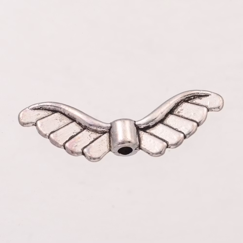 Änglavingar, 23x8mm, Antique Silver
