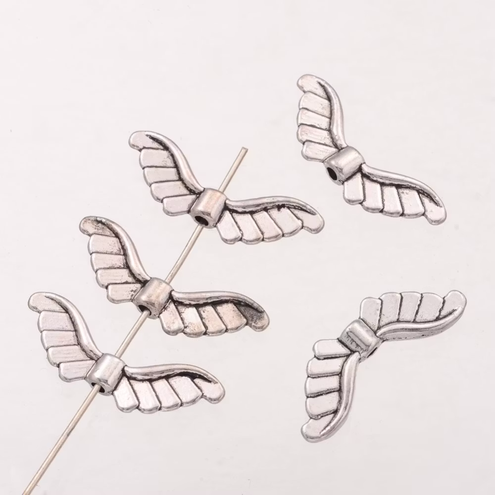Änglavingar, 23x8mm, Antique Silver