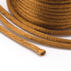 Chocolate Satin Rattail Cord - 10m/2mm