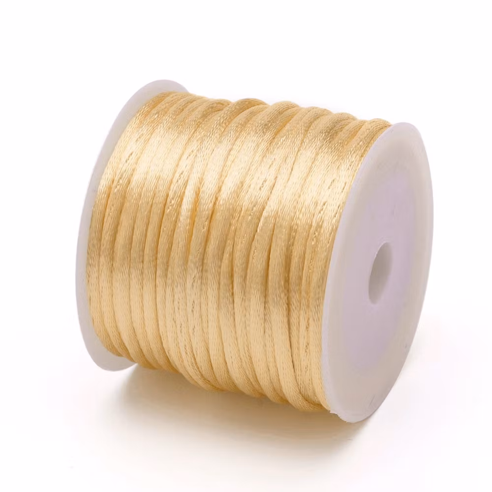 Light Khaki Satin Rattail Cord - 10m/2mm