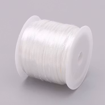 White Satin Rattail Cord - 10m/2mm