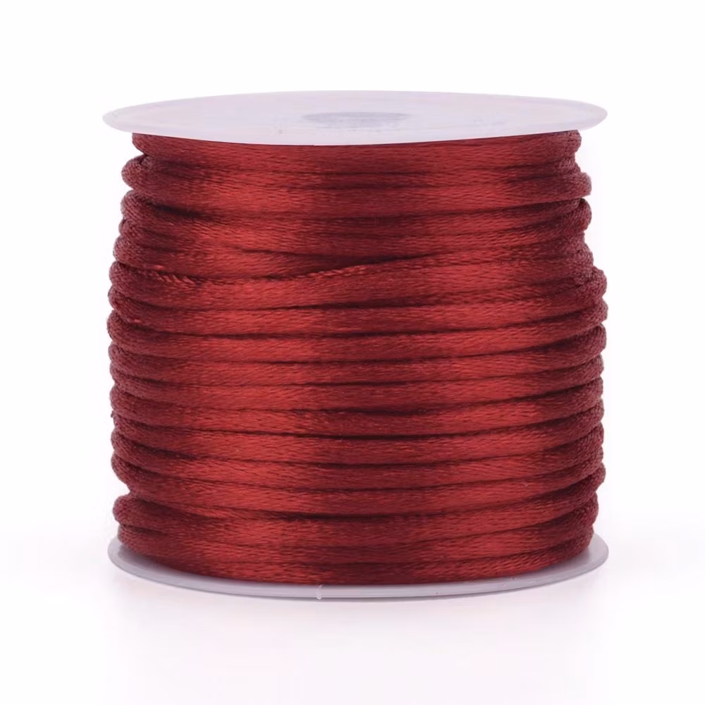 Firebrick Satin Rattail Cord - 10m/2mm