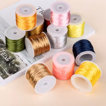 Mixade färger Satin Rattail Cord - 12x10m/2mm