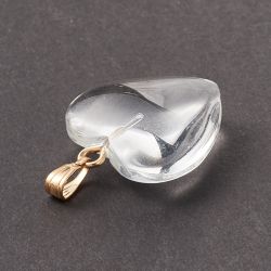 Hänge, Hjärta i glas, Clear, 5st