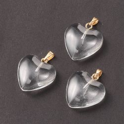 Hänge, Hjärta i glas, Clear, 5st