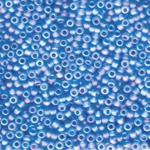 MIYUKI, Japanese Seed Beads, Round, 8/0, Matte Transparent Light Blue AB