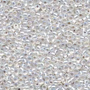 MIYUKI, Japanese Seed Beads, Round, 8/0, Silverlined Crystal AB