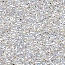MIYUKI, Japanese Seed Beads, Round, 8/0, Silverlined Crystal AB