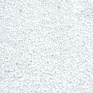 MIYUKI, Japanese Seed Beads, Round, 15/0, Matte Opaque White