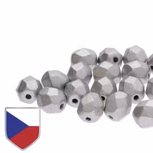 Tjeckiska Firepolish, 4mm, Aluminium Matte