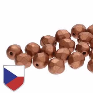 Tjeckiska Firepolish, 4mm, Bronze Copper