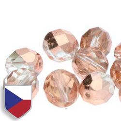 Tjeckiska Firepolish, 4mm, Crystal Capri Gold