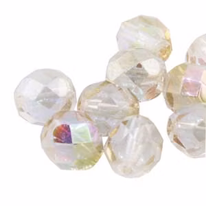 Tjeckiska Firepolish, 4mm, Crystal Yellow Rainbow