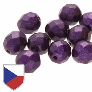 Tjeckiska Firepolish, 4mm, Metalust Purple